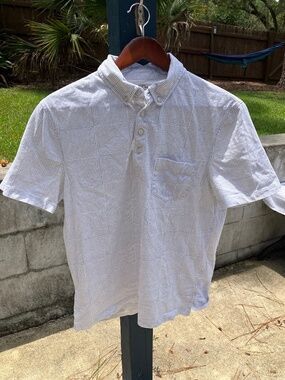 J Crew Striped Check Polo - Men's Medium